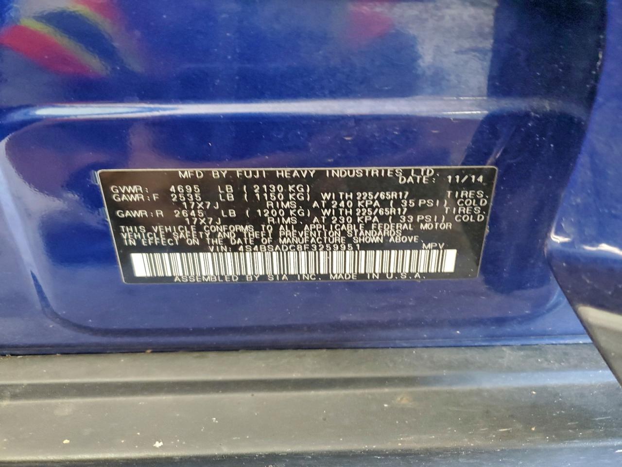 SUBARU OUTBACK 2.5I PREMIUM