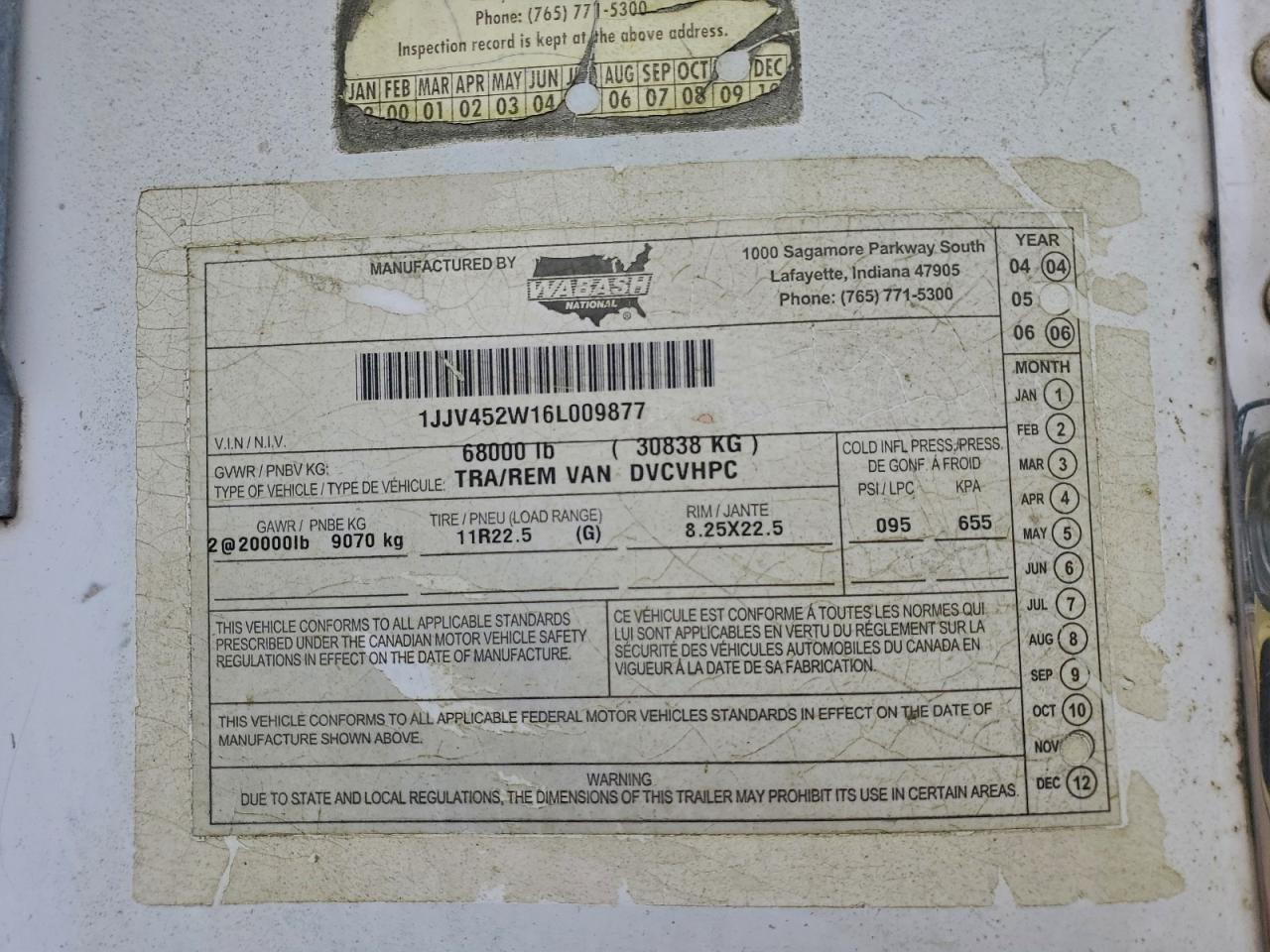 Lot #3311465258 2006 WABASH 45'TRAILER