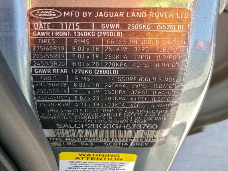 2016 LAND ROVER DISCOVERY #3291432132