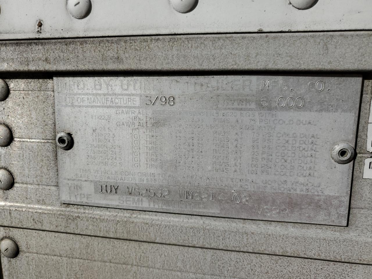 Lot #3291287444 1998 UTILITY VS2R