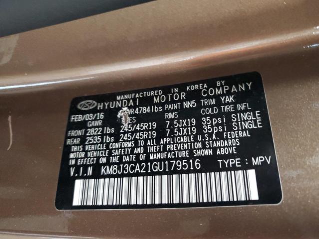 2016 HYUNDAI TUCSON LIM - KM8J3CA21GU179516