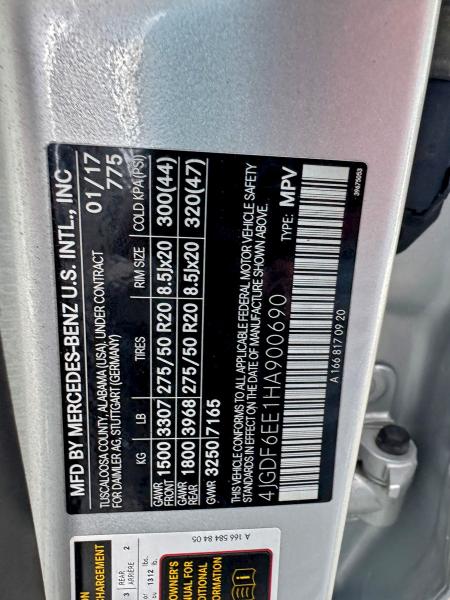 2017 MERCEDES-BENZ GLS 450 4M #3300173812