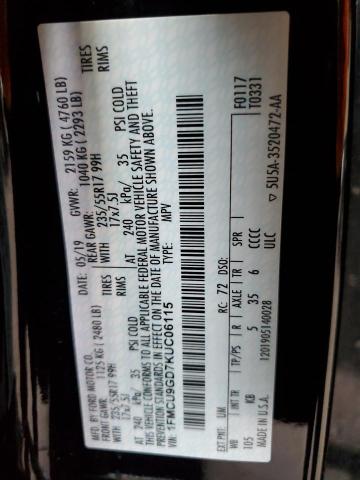 2019 FORD ESCAPE SE #3302699043