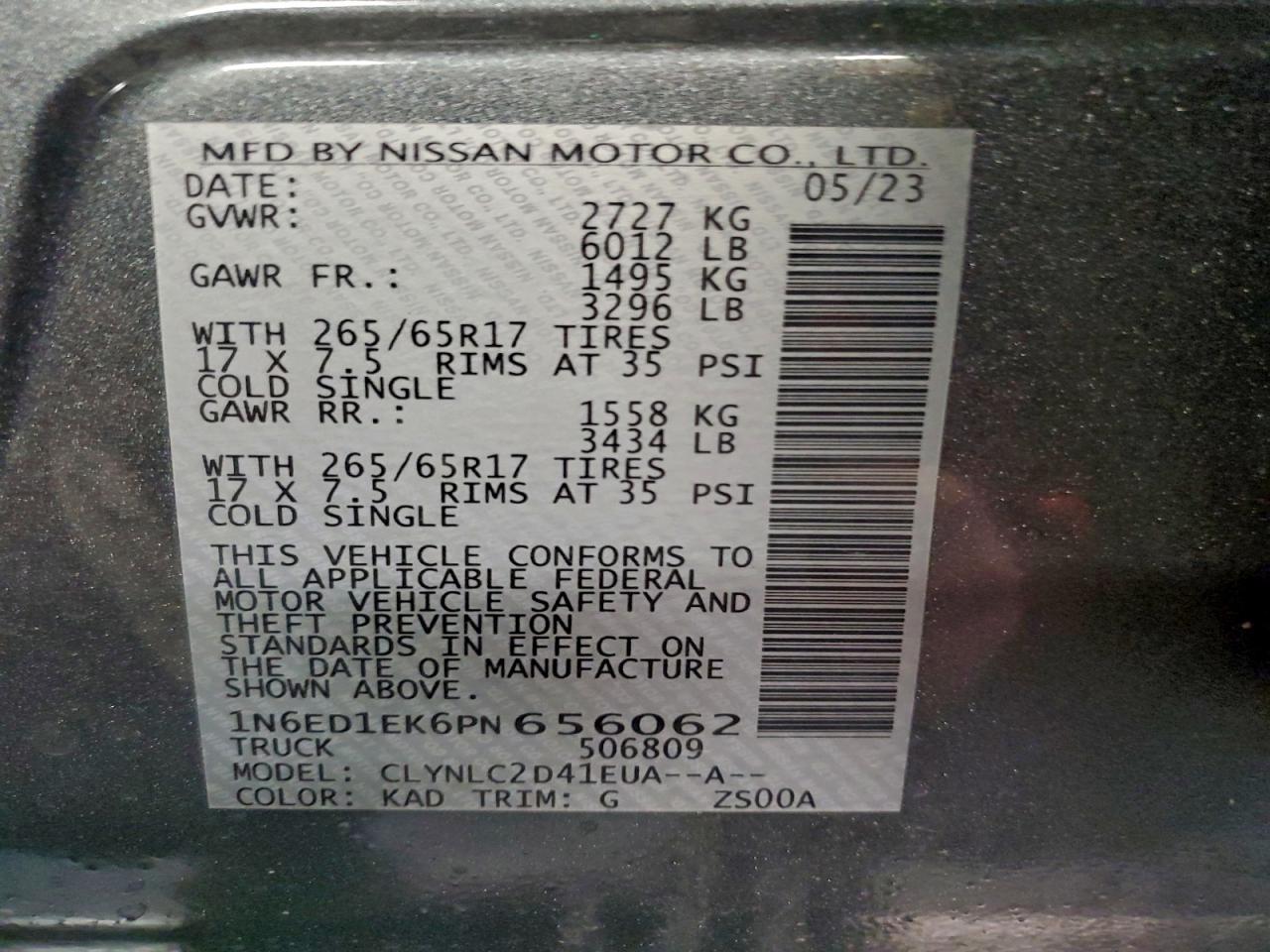 Lot #3311586780 2023 NISSAN FRONTIER S