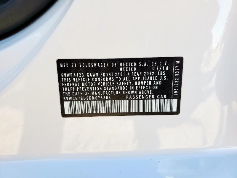 2019 VOLKSWAGEN JETTA S #3285531296