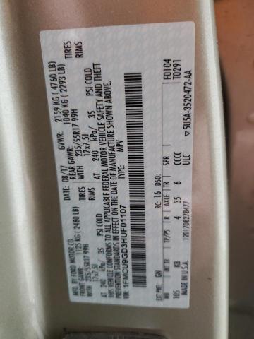 2017 FORD ESCAPE SE - 1FMCU9GD3HUF01107