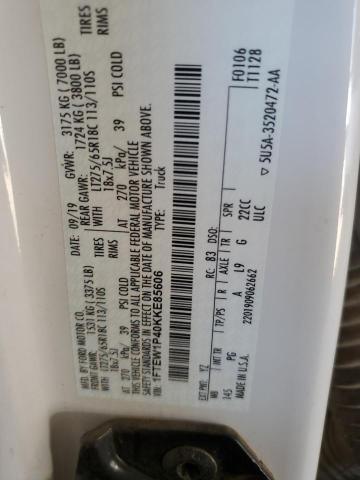 2019 FORD F150 POLIC 1FTEW1P40KKE85606