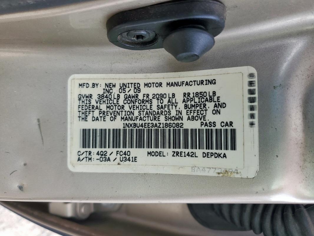 2010 TOYOTA COROLLA BA #3290350772