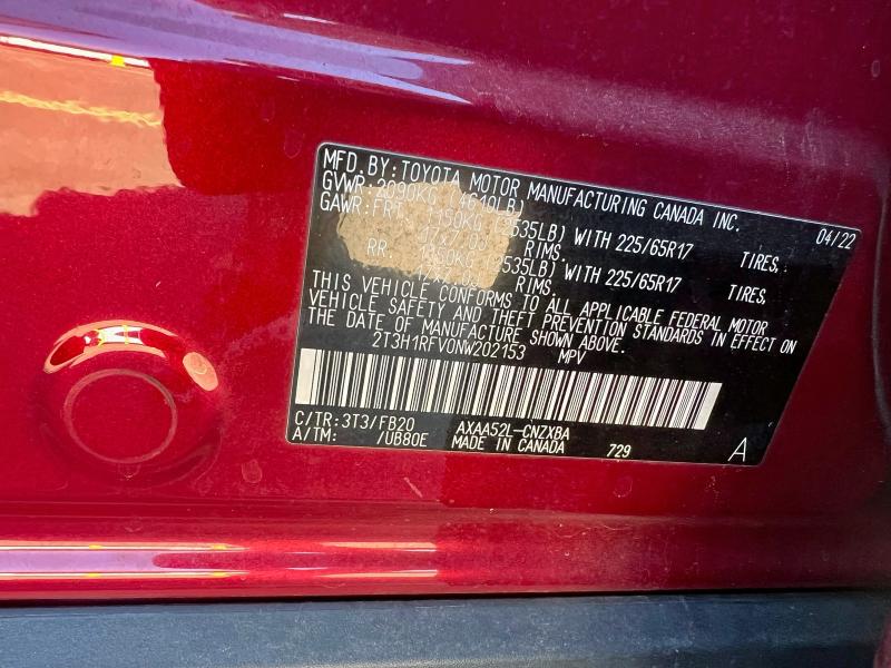 2022 TOYOTA RAV4 LE #3290183222