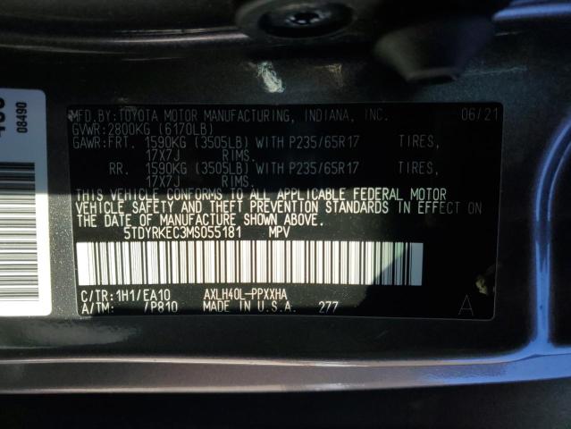2021 TOYOTA SIENNA XLE #3287592060