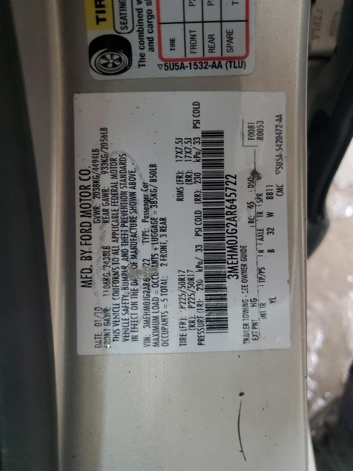 Lot #3292394317 2010 MERCURY MILAN PREM