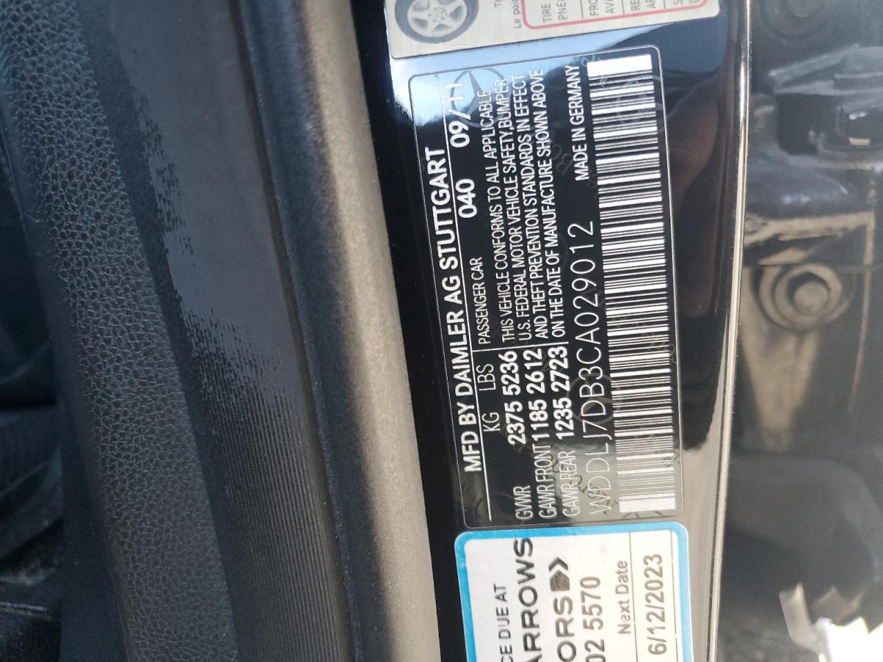 Lot #3317286165 2012 MERCEDES-BENZ CLS 550