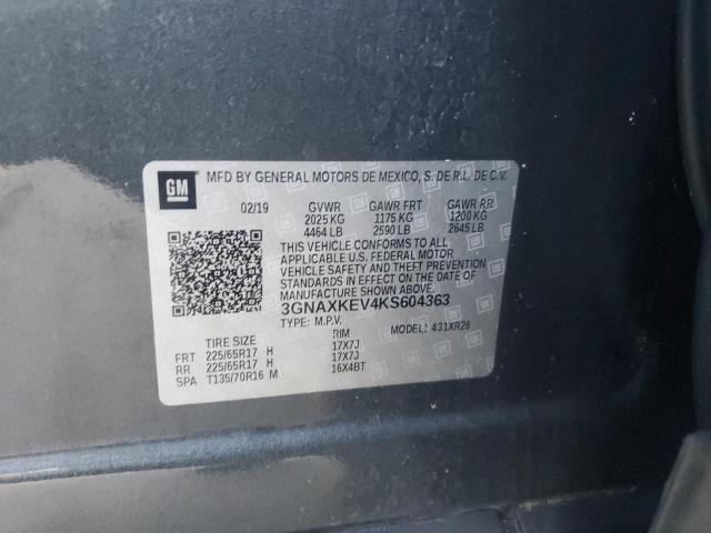 2019 CHEVROLET EQUINOX LT - 3GNAXKEV4KS604363