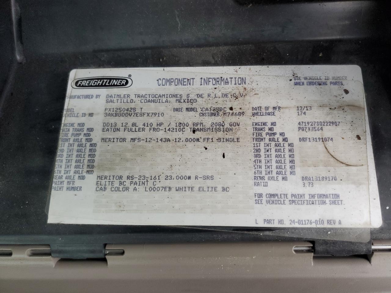 Lot #3290280262 2014 FREIGHTLINER CASCADIA 1