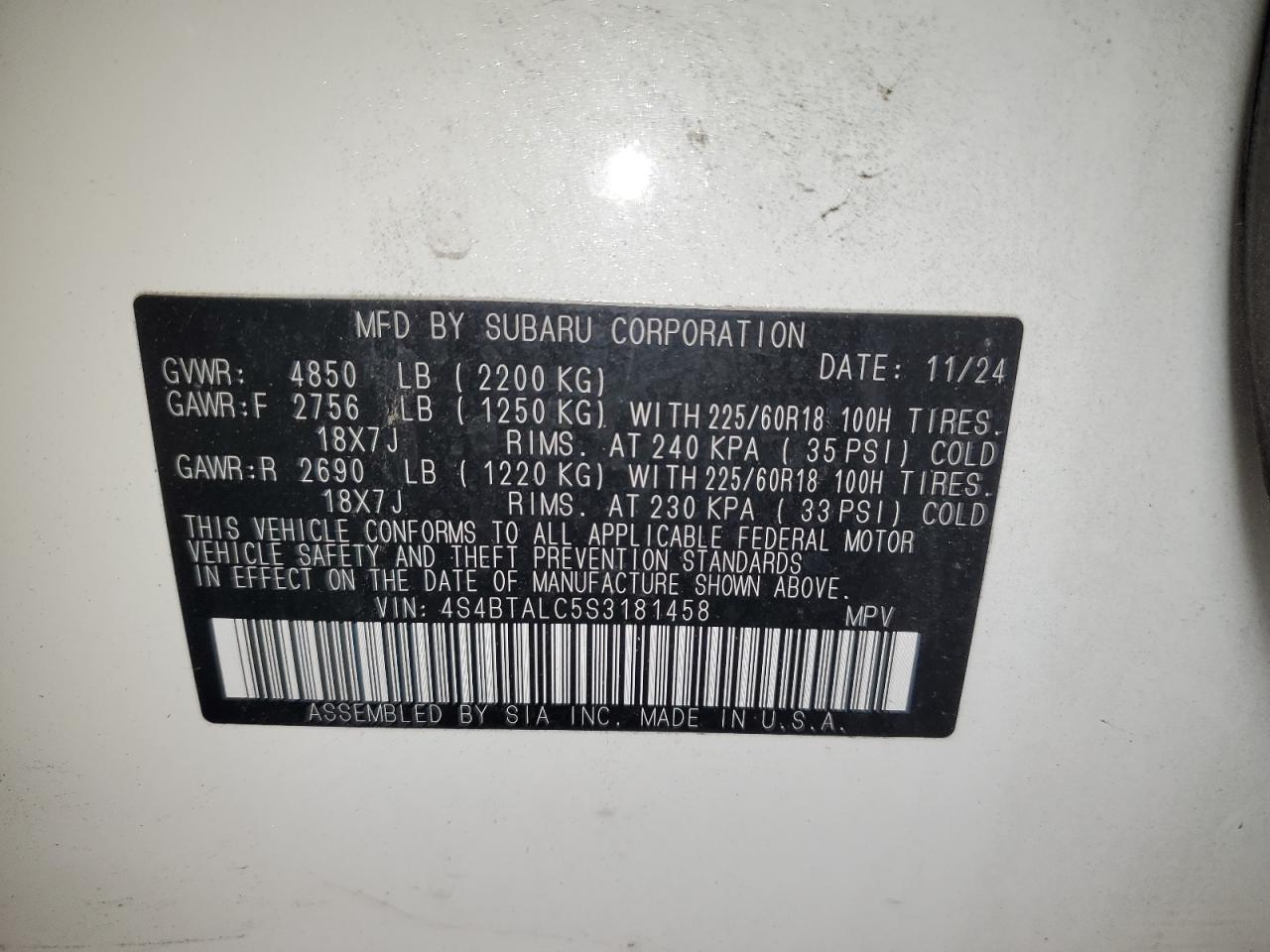 SUBARU OUTBACK ONYX EDITION