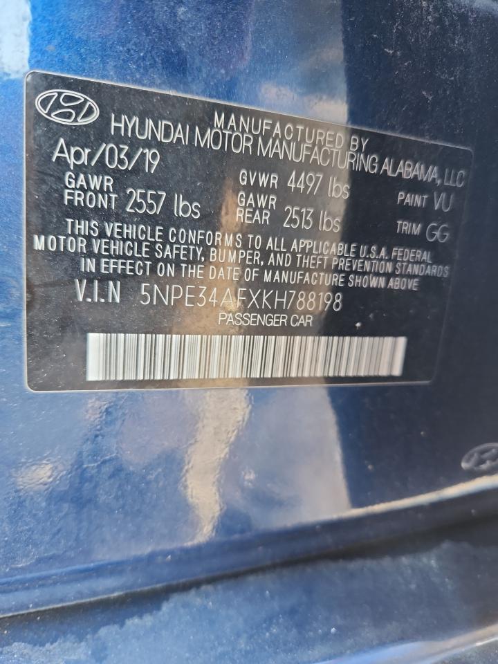 Lot #3311667255 2019 HYUNDAI SONATA LIM