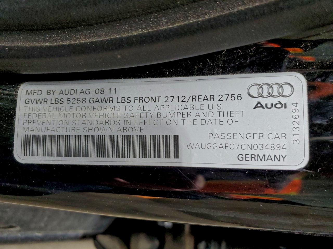 Lot #3309201627 2012 AUDI A6 PREMIUM