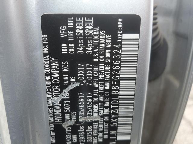 2015 HYUNDAI SANTA FE S 5XYZTDLB8FG266324