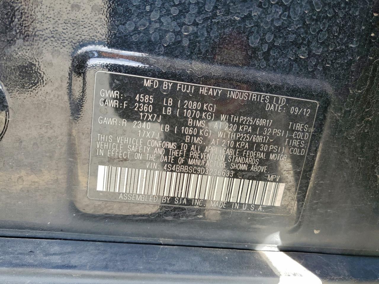 SUBARU OUTBACK 2.5I LIMITED