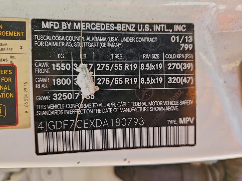 2013 MERCEDES-BENZ GL 450 4MA #3298000042