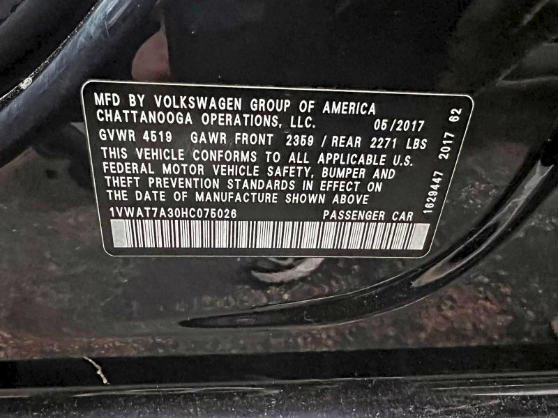 2017 VOLKSWAGEN PASSAT S #3294272892