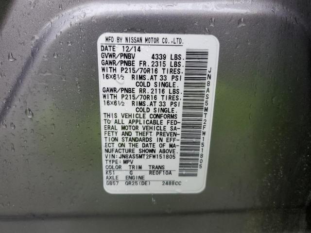 2015 NISSAN ROGUE SELE #3290210244