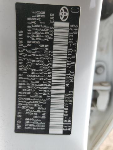 2022 TOYOTA COROLLA LE #3302983631