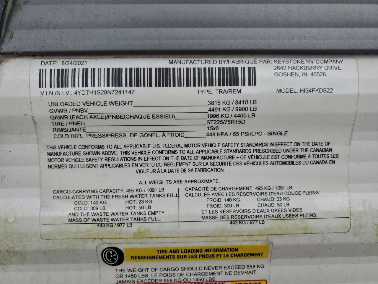 Lot #3302859017 2022 KEYSTONE HIDEOUT