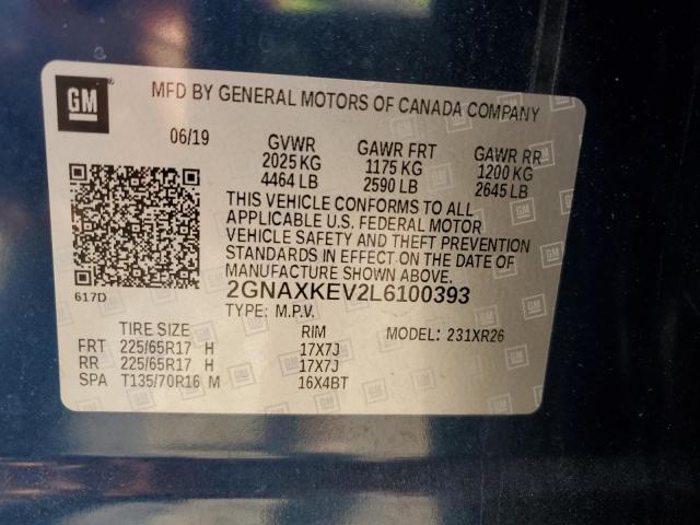 2020 CHEVROLET EQUINOX LT #3282565910