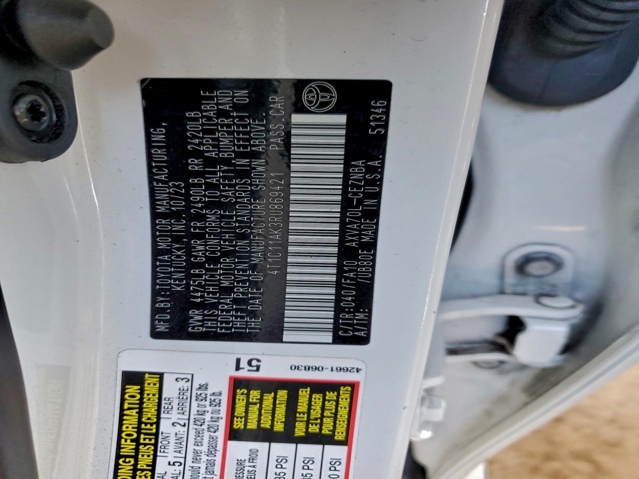 Lot #3316793398 2024 TOYOTA CAMRY LE