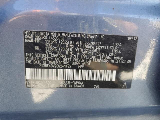 2012 TOYOTA RAV4 - 2T3BF4DV2CW241482