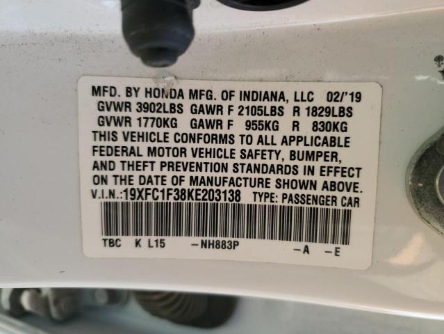 2019 HONDA CIVIC EX #3302849892