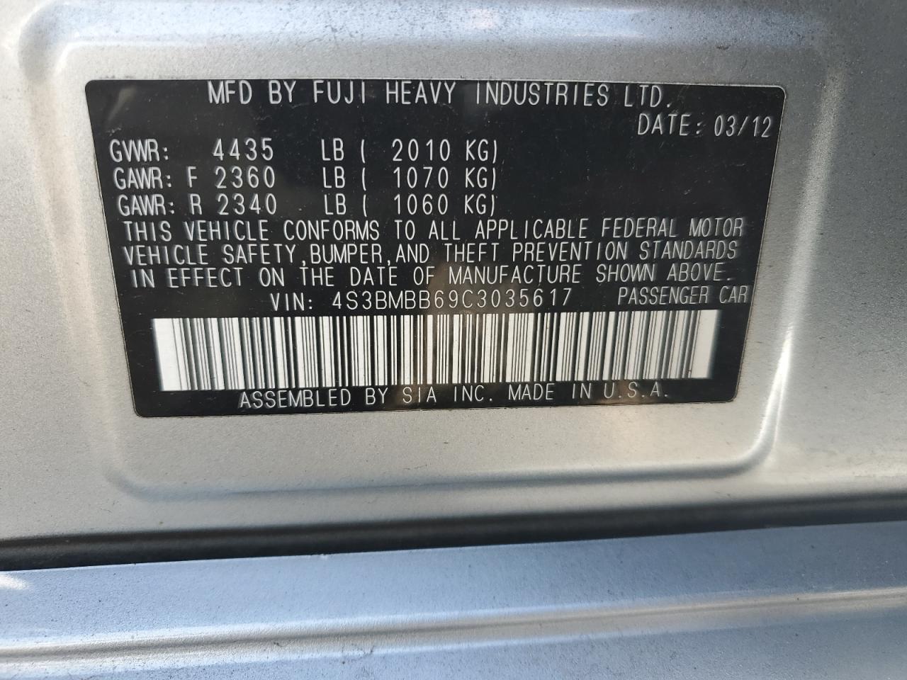 SUBARU LEGACY 2.5I PREMIUM