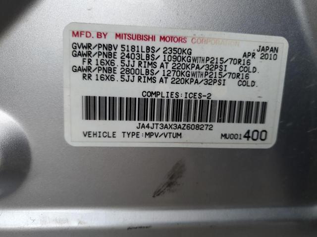 2010 MITSUBISHI OUTLANDER - JA4JT3AX3AZ608272