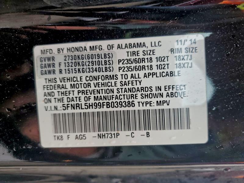 2015 HONDA ODYSSEY TO #3297987052