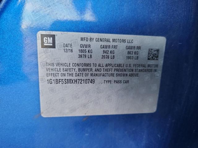 2017 CHEVROLET CRUZE PREM #3291766237