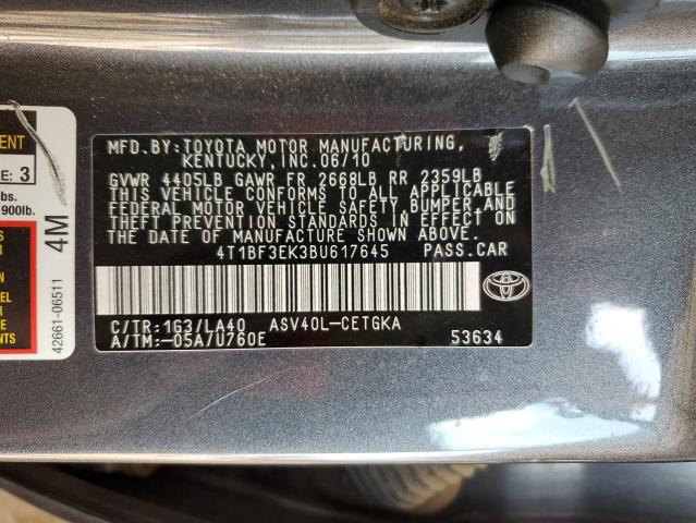 2011 TOYOTA CAMRY BASE #3291508949