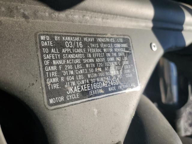 2016 KAWASAKI EX650 E #3302710028