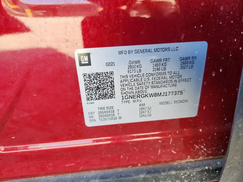 2021 CHEVROLET TRAVERSE L #3318095376