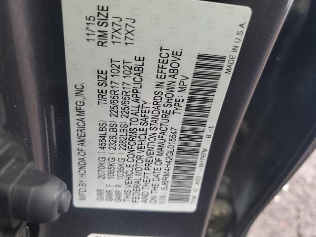 2016 HONDA CR-V SE #3292331311