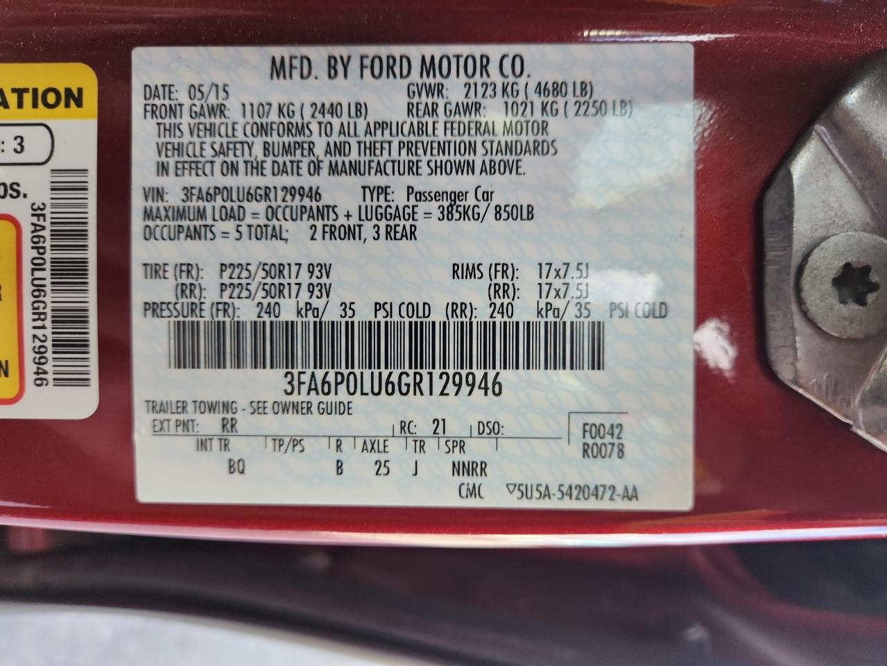 FORD FUSION SE HYBRID