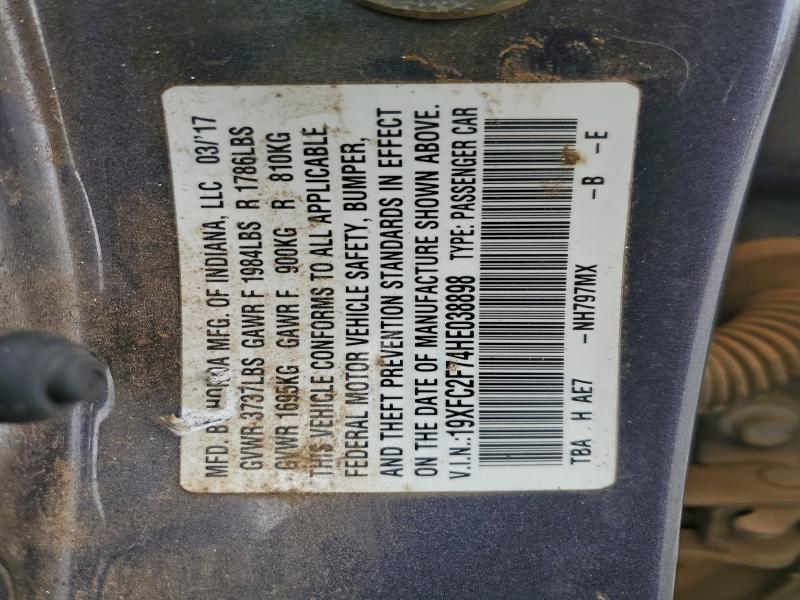 2017 HONDA CIVIC EX #3294302875