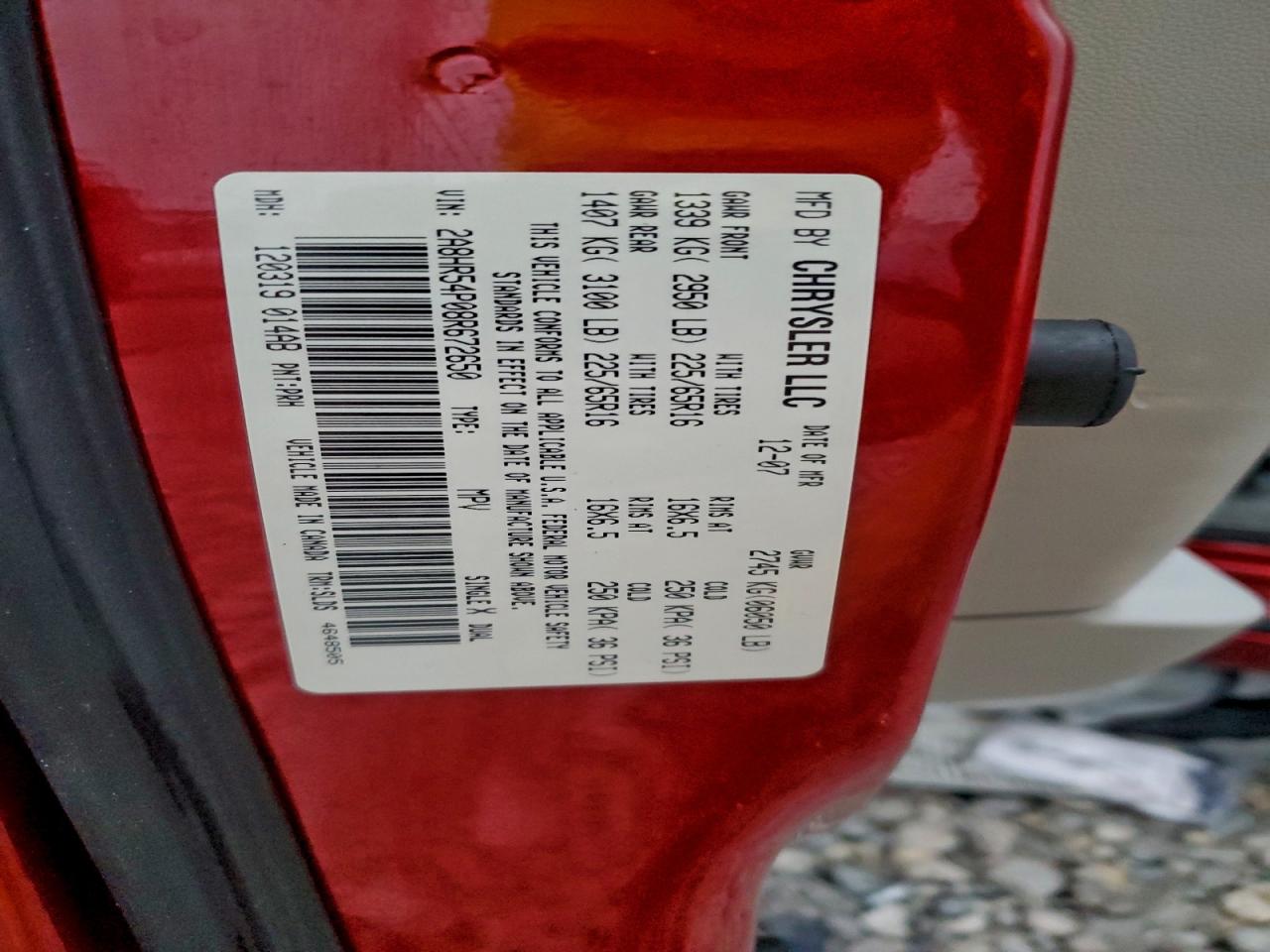 Lot #3302772400 2008 CHRYSLER TOWN & COU