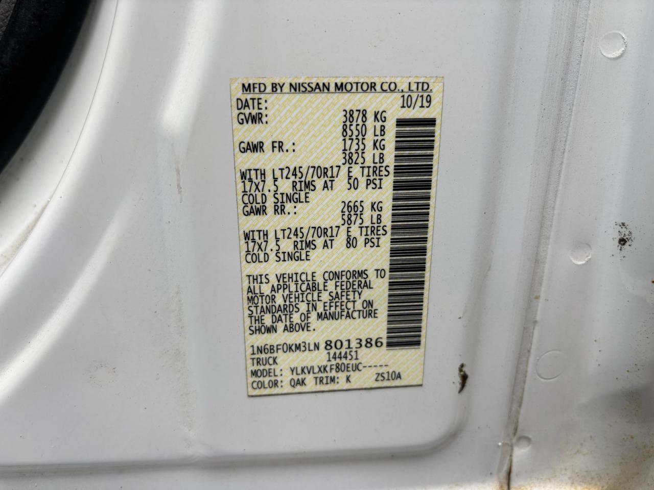 NISSAN NV1500 1500 S