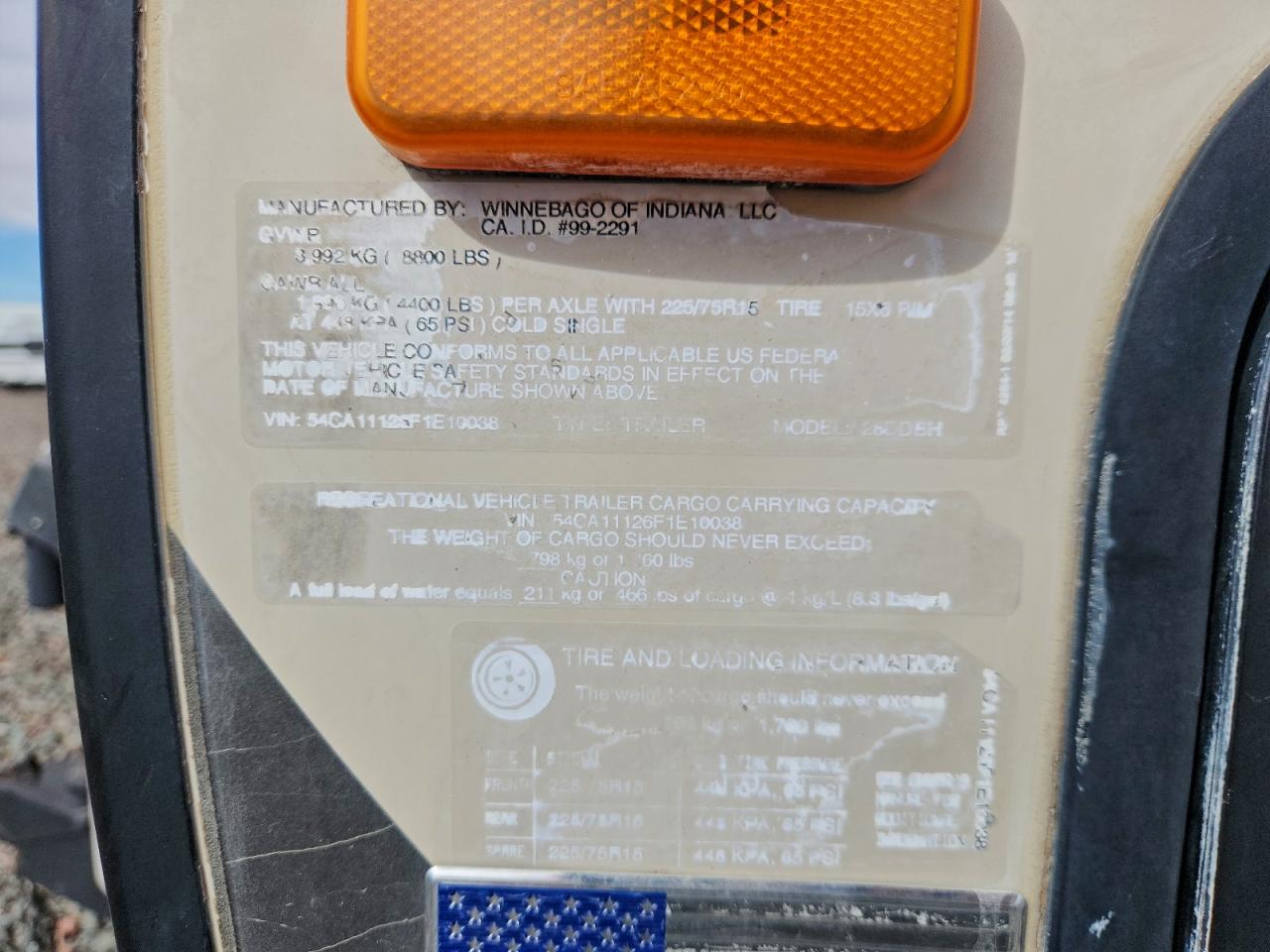 Lot #3298153293 2015 WINNEBAGO TRAILER