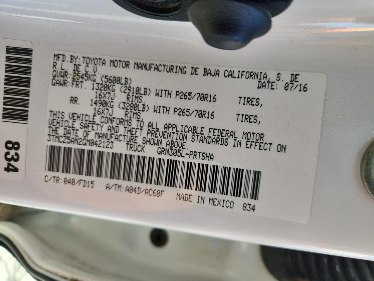 TOYOTA TACOMA DOUBLE CAB