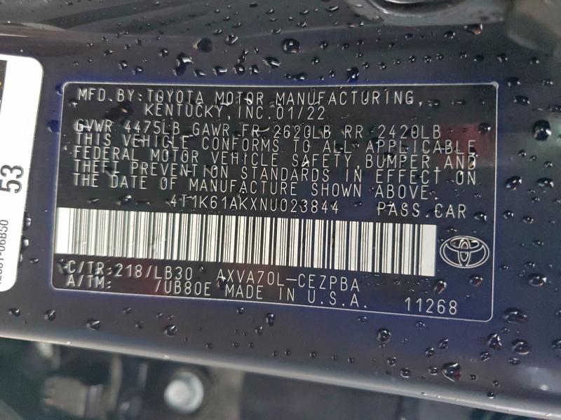 2022 TOYOTA CAMRY XSE #3297153537