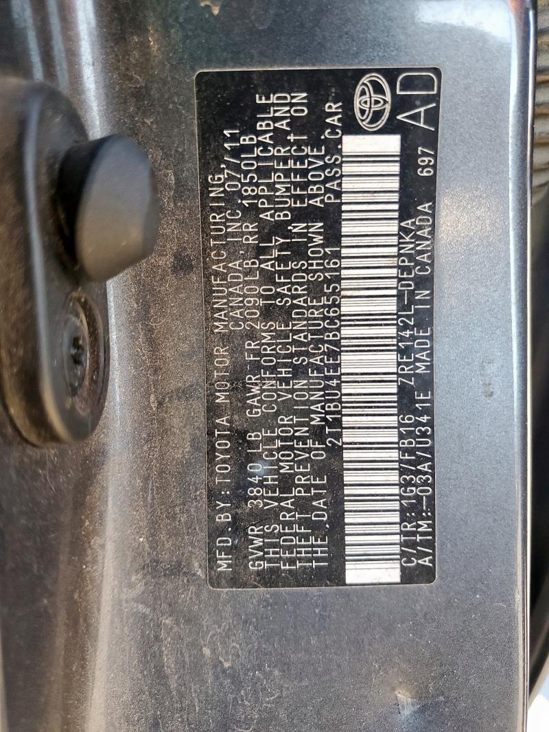 2011 TOYOTA COROLLA BA - 2T1BU4EE7BC655161