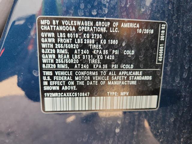 2019 VOLKSWAGEN ATLAS SEL #3296640032