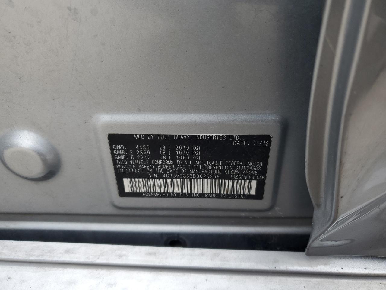 SUBARU LEGACY 2.5I PREMIUM